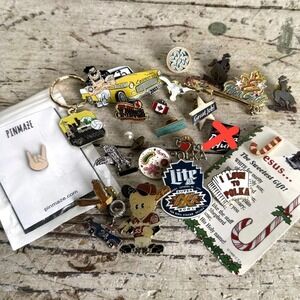Vintage Mixed Pin Lot Advertising Sports Religious Miller Super Bowl